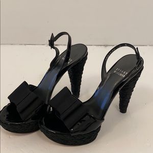 Black peep toe heels